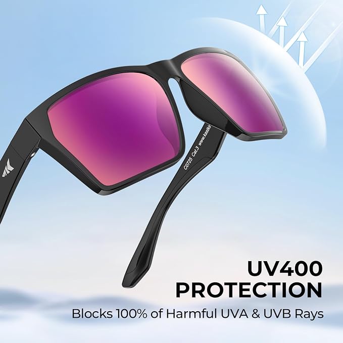 KastKing Beartrap Polarized Sports Fishing Sunglasses, With PuriVex Protective Lens Coating, Square Frame Design, Men Women