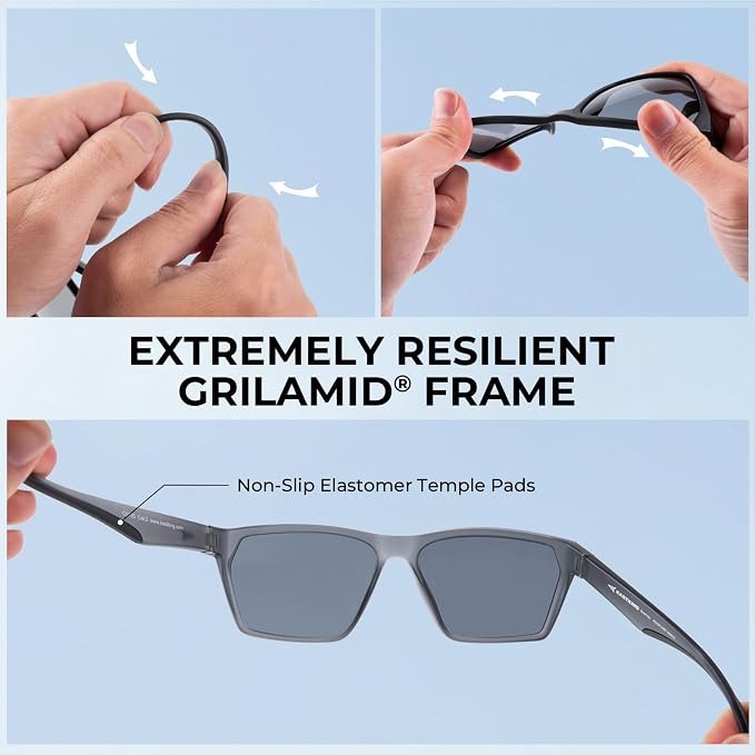 KastKing Beartrap Polarized Sports Fishing Sunglasses, With PuriVex Protective Lens Coating, Square Frame Design, Men Women