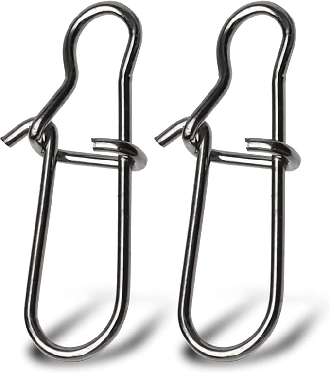 Atibin Duo Lock Fishing Snap Stainless High Strength Fishing Snap Swivel Quick Change Fishing Snap Clip Black Nickel 24lb-209lb