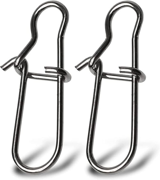 Atibin Duo Lock Fishing Snap Stainless High Strength Fishing Snap Swivel Quick Change Fishing Snap Clip Black Nickel 24lb-209lb