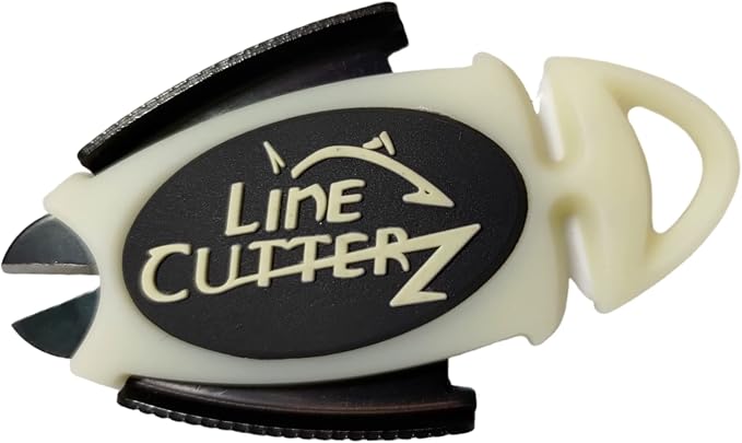 LINE CUTTERZ Patented Dual Hybrid Ceramic Cutter + Stainless Steel Micro Scissors Fishing Line Clipper - Glow-in-the-Dark