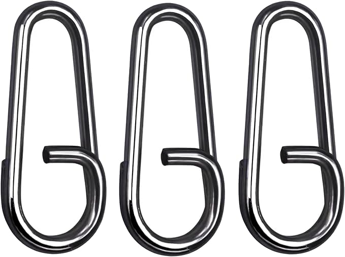 Atibin Stainless Steel Fishing Snap Freshwater High Strength Fishing Clips Saltwater Oval Split Fishing Snaps Swivels Black Nickel