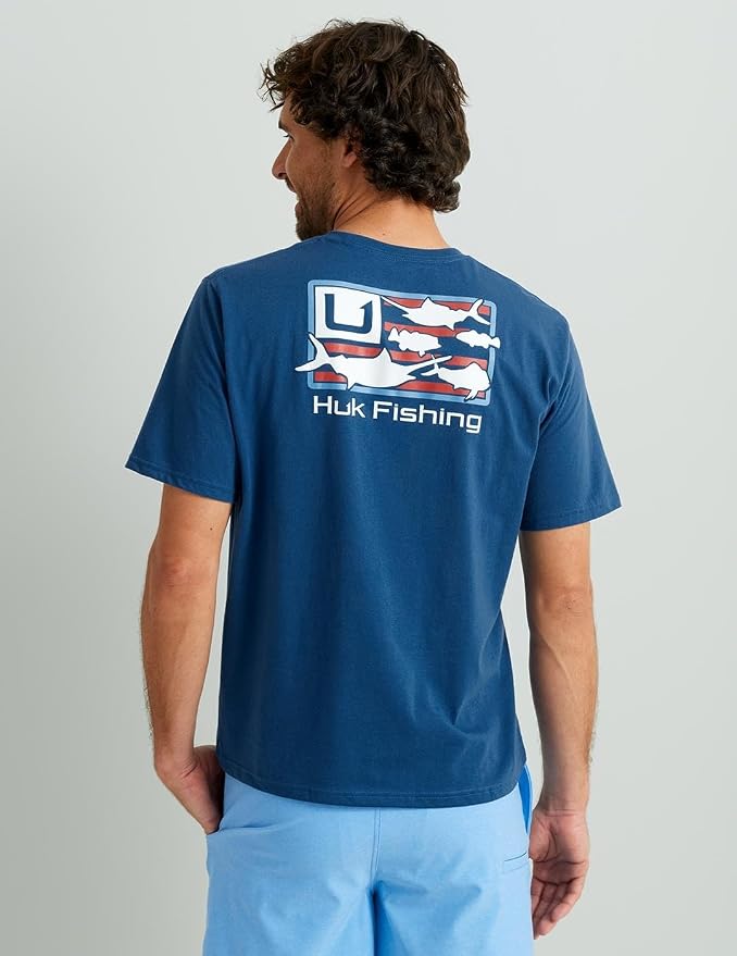 HUK Mens Fishing Graphic Tee, Performance Short Sleeve, Quick-Dry
