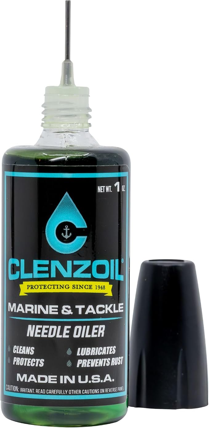 CLENZOIL Marine & Tackle - Fishing Gear Oil Lubricant - for Fish Care Reels, Boat Motors, Downriggers & More - Easily Oils Applicator