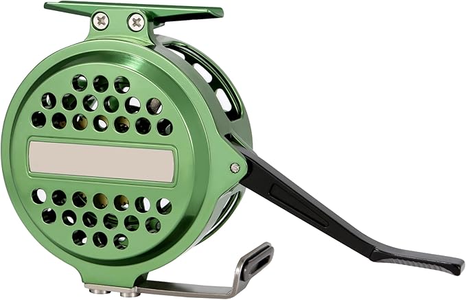 Semi-Automatic Fly Fishing Reel, CNC Machined Aluminum, Quick Line Retrieval, Adjustable Drag, Quick Spool Removal, Freshwater Lake Stream Pond Fishing