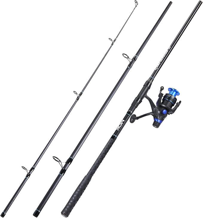 Sougayilang Surf Fishing Rod Combo Medium/Heavy 3 Piece Baitfeeder Spinning Combo with 4000 Size Reel for Travel (10FT Rod with 4000 Reel)