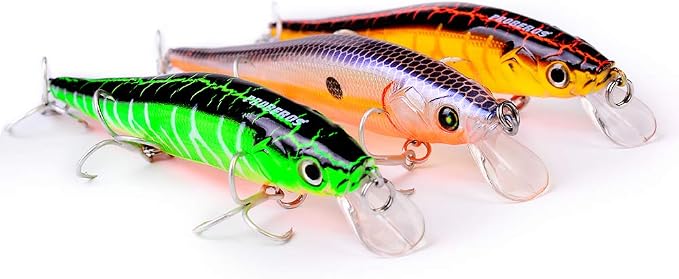 PROBEROS Minnow Bass Fishing Lures - Jerkbait Sinking Lure Set Hard Baits Crankbait for Trout Catfish Musky Bluegill Fishing Topwater Lures Plug 6Pcs/kit