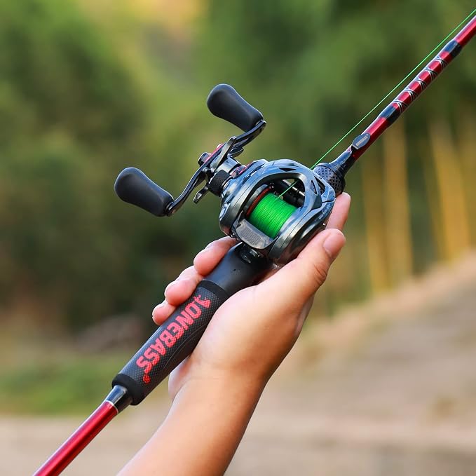 One Bass Fishing Rods,IM7 Graphite Spinning Rod & Casting Rod, 2 Pc Strong Quality Baitcasting Rod with Super Polymer Handle