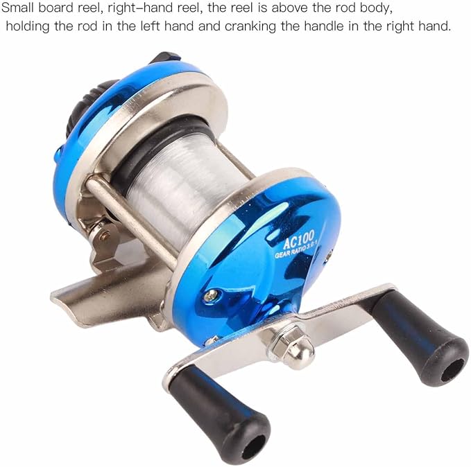 Fishing Reel, RoundBaitcasting Reel Conventional Fihsing Wheel with Line Lure Reel for Catfish, Salmon/Steelhead, Striper Bass and Inshore Saltwater Fishing(Blue)