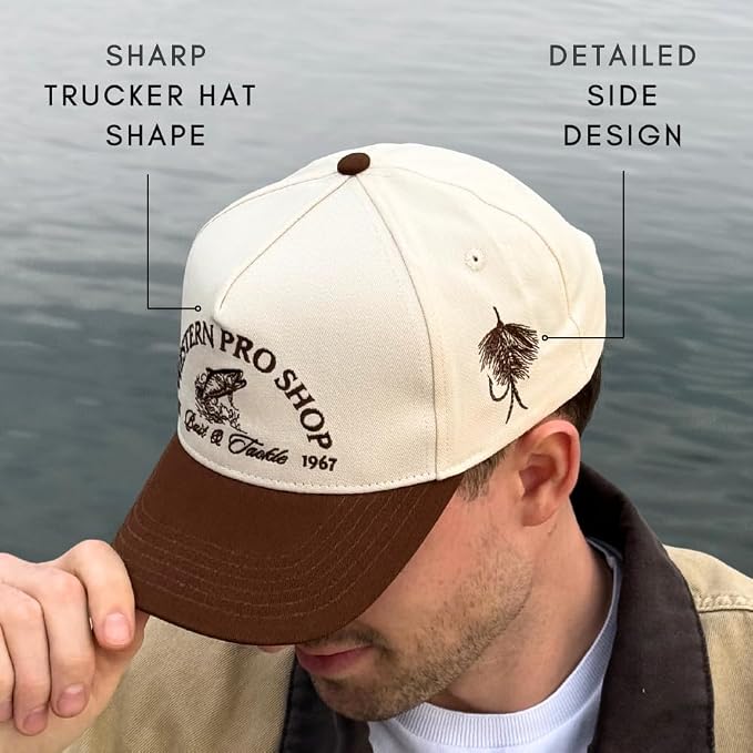 Vintage Western Trucker Hat | Men & Women | Country Cute Caps for Cowgirls Cowboys | Camo Denim Embroidered Cotton | Snapback