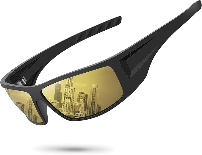 Polarized Sports Sunglasses for Men Women Unbreakable Frame Cycling Fishing Wrap Around Sunglasses UV400 Protection