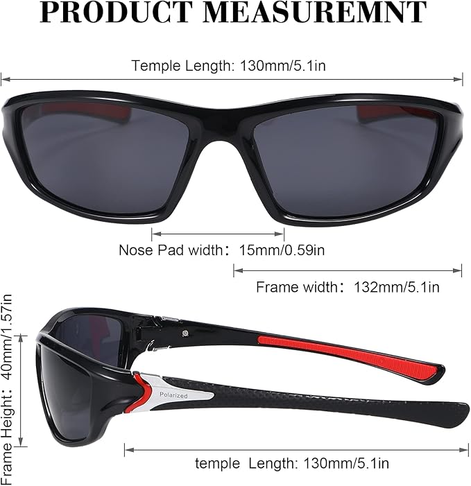 TOODOO 4 Pairs Men Polarized Sunglasses with UV Protection Driving Glasses Sports for Sport Outdoor Activities