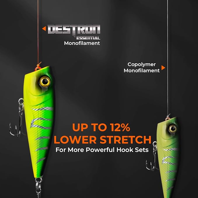 KastKing Destron Essential Monofilament Fishing Line, Advanced Polymer Coating for High Abrasion Resistance, Super Smooth, High Strength, Low Memory Mono Line, Fresh and Saltwater Fishing