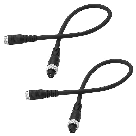 Battery Power Cable 1.5-6.5 FT (45-200 CM) Compatible for Daiwa Tanacom Seaborg Leobritz, Shimano Plays BeastMaster ForceMaster Electric Fishing Reels (2 Pcs, 1.5 Feet (45 cm))