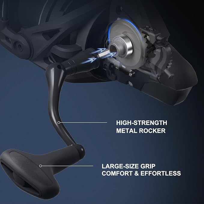 BILLINGS Saltwater Spinning Reel,Up to 44LBs Max Drag Big Game Surf Fishing Reels,4.8:1 Gear Ratio,with CNC Aluminum Spool,Heavy Long Casting Offshore and Inshore Saltwater Surf Fishing Reels