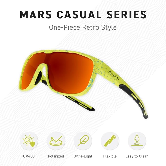 MARS Lifestyle Outdoor Polarized sunglasses UV400 Anti-Seawater Women Men Adult Teenager Running Fishing Sports