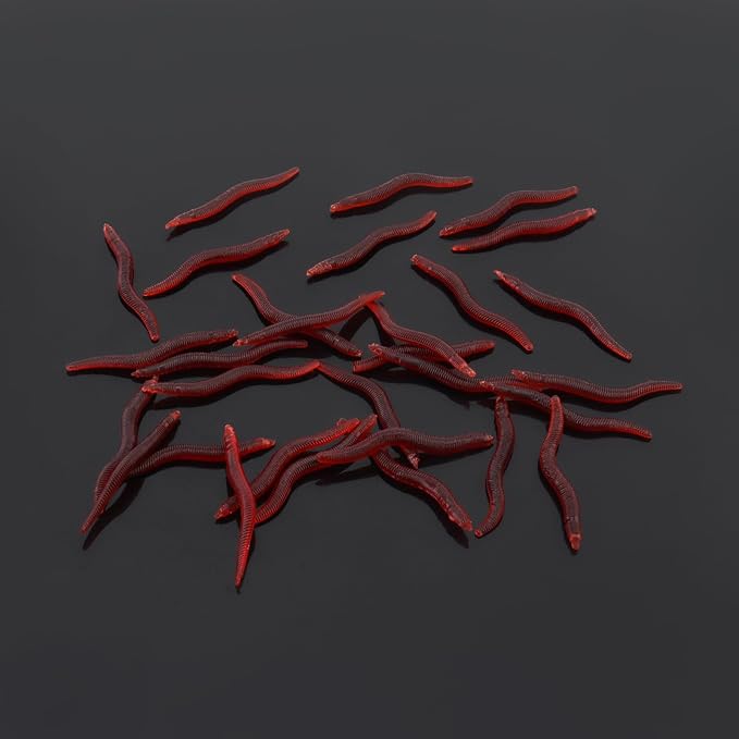 150pcs Soft Fishing Lures Baits, Trout Worm Earthworm Bait Lifelike Fake Worm, Plastic Lifelike Fake Earthworm (1.57 inch)