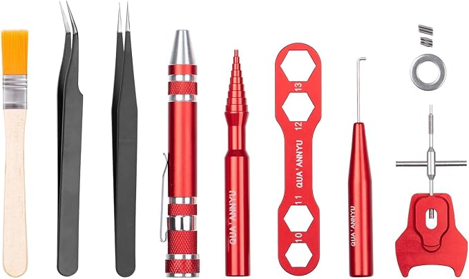 QUA'ANNYU Fishing Reel Maintenance Kit, Professional Fishing Reel Care & Repair Tool Set with 24/30/38-in-1 Screwdriver Set