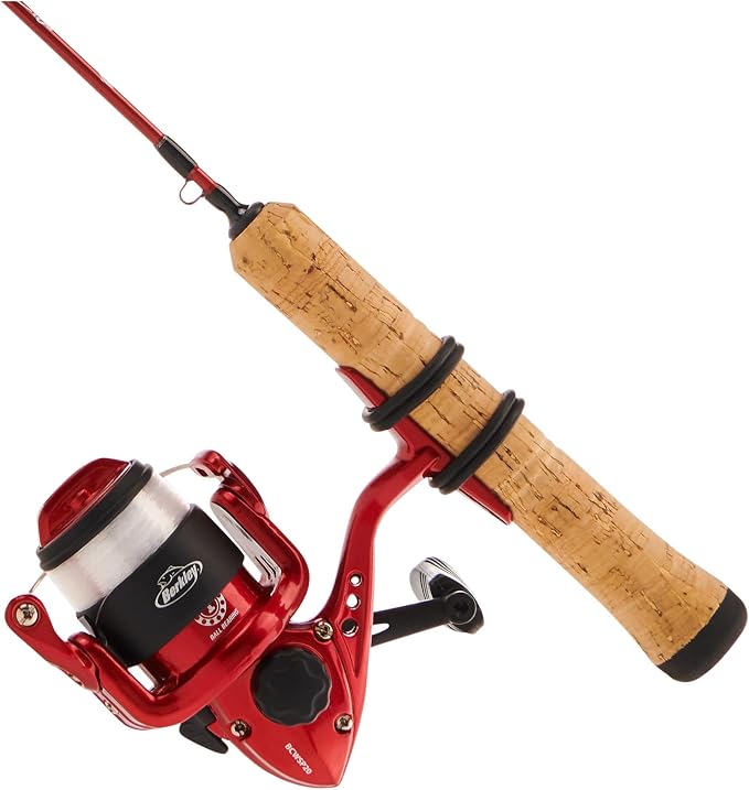 Berkley Cherrywood HD Ice Spinning Reel and Fishing Rod Combo