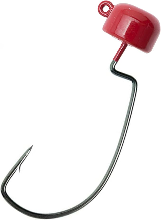 Reaction Tackle Tungsten Mushroom Head Jig Heads, Ned Rig Shroom Jigs for Finesse Bass Fishing, Stand Up Bait with Weedless and EWG Hook Options (5-Pack)