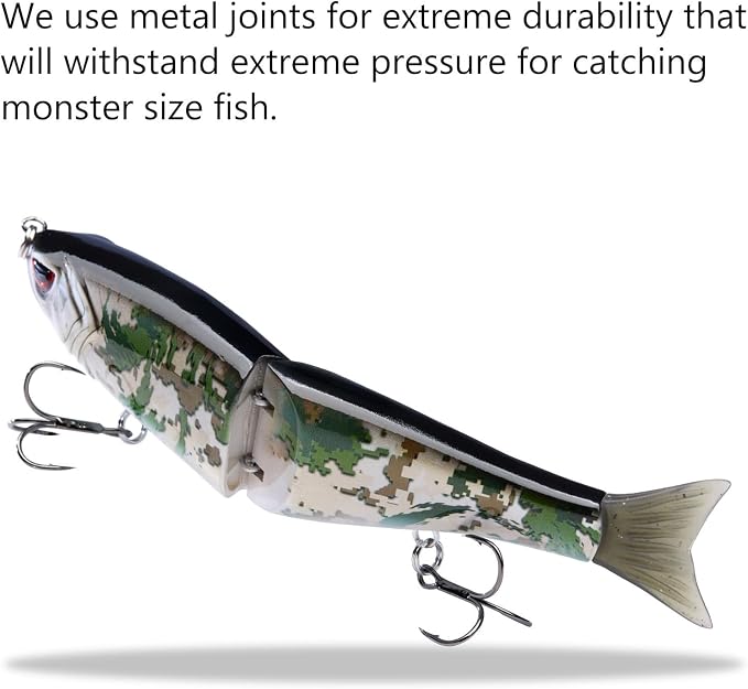 Bassdash SwimShad Glide Baits Jointed Swimbait Bass Pike Salmon Trout Muskie Fishing Lure