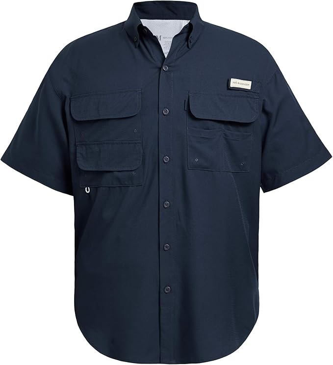 Bassdash UPF 50 Men’s Fishing Dress Shirt Button Down Woven Short Sleeve Outdoor