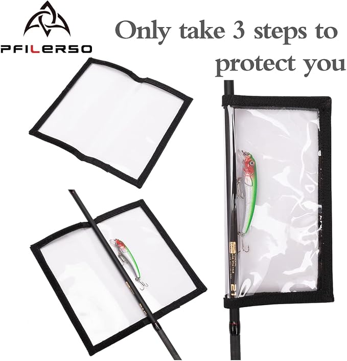 Fishing Lure Wraps 12PCS Clear See-Through PVC Fishing Lure Covers Protect Children Pets and Fishermen Safe from Sharp Hook Transparent Lures Fishing Bait Hook Storage 6L+6M