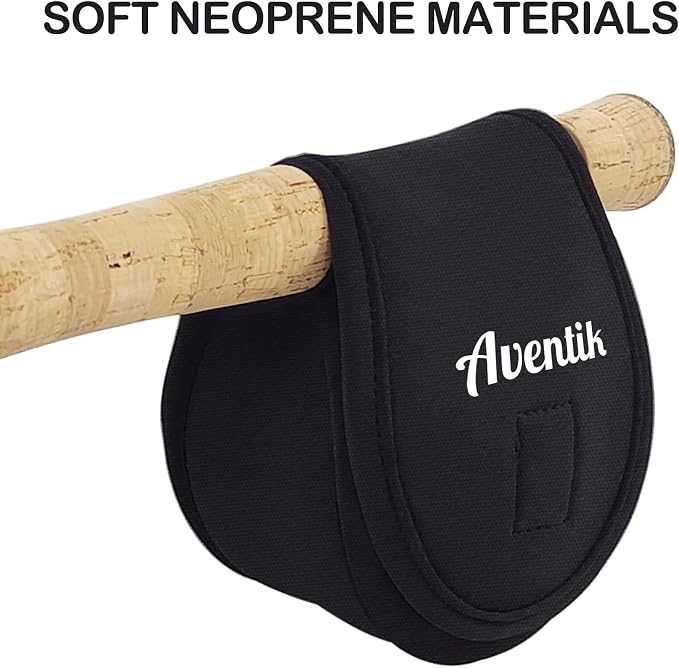 Aventik Neoprene Fly Fishing Reel Case Pouch Cover Fitting 5/6 7/8wt Fly Reel Storage (Black, 1-PACK 7/8)