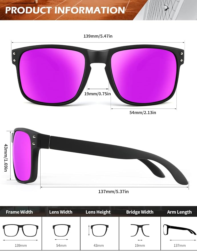 KALIYADI Polarized Sunglasses for Men and Women Vintage Style Sun Glasses for Fishing Running Driving with UV Protection