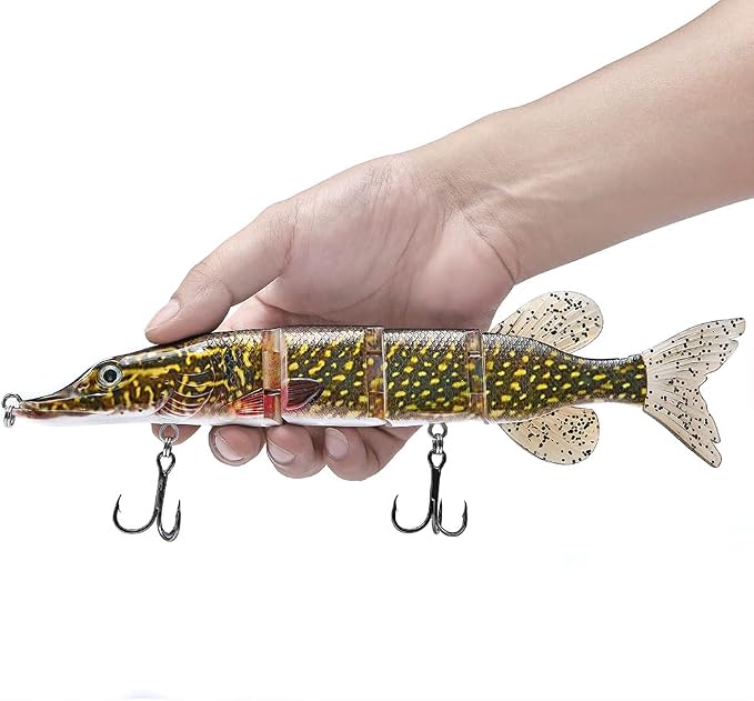 Large Multi Jointed Fishing Lures Bait,Big Giant Fishing Bass Lures,Crankbaits Swimbaits with Treble Hook