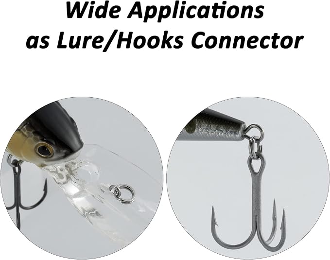 Dr.Fish Split Ring Stainless Steel Hyper Wire Flattened Fishing Lure Rings Heavy Duty Tackle Hook Line Connector Saltwater