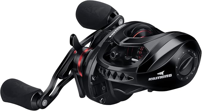 KastKing MegaJaws Elite Baitcasting Fishing Reel, New AutoMag Dual Braking System, Only 6.7oz, 17.64 LBs Carbon Fiber Drag, 11+1 Shielded BB, High Speed 5.4:1 to 9.1:1 Gear Ratios