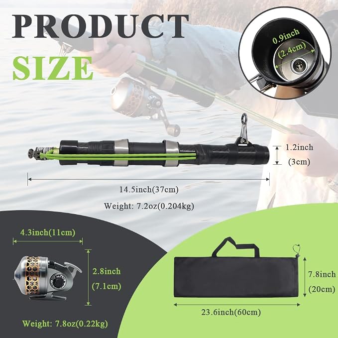 SUFFUSE Fishing Catapult Rod, Portable Carbon Fiber Fishing Poles and Reels Combo for Projecting Lures, Compact Freshwater and Saltwater Fishing Gear for Anglers Traveling
