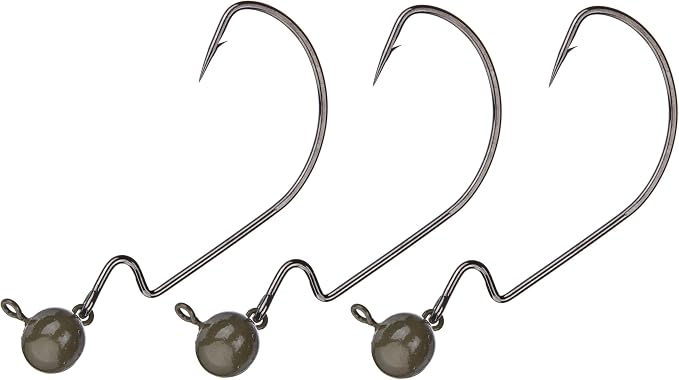 Reaction Tackle Tungsten Football Swing Jig Heads - Bass Fishing Jigs -Swinging Action Trigger Bait -Versatile Jig with Sharp Hooks -Mimics Crawfish (3-Pack)