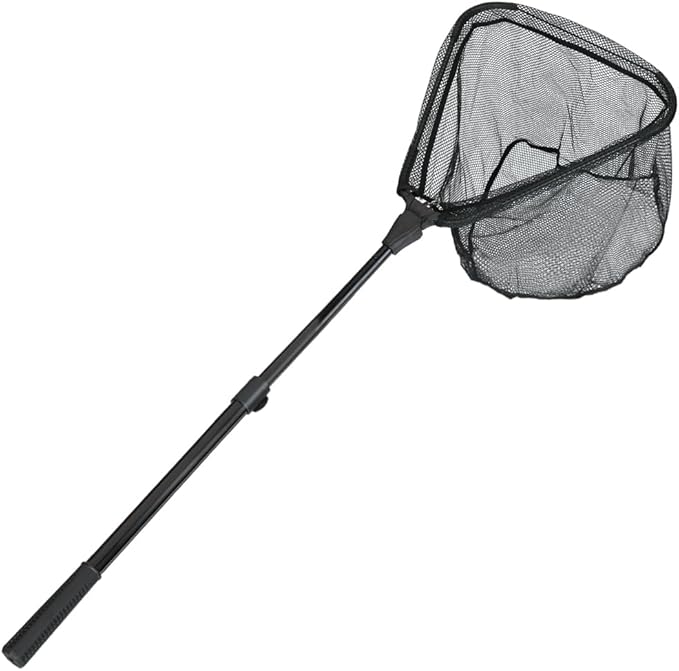 RESTCLOUD Fishing Landing Net with Telescoping Pole Handle, Fishing net Freshwater for Kids Men Women, Extend to 40-63 Inches