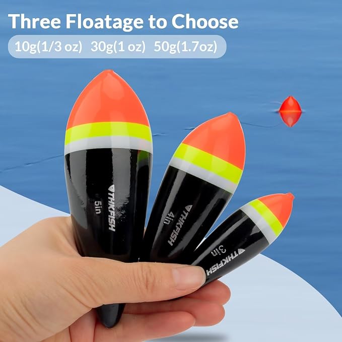 THKFISH Fishing Bobbers Slip Bobbers for Fishing Floats Bobbers for Fishing Balsa Bobbers for Steelhead Fish Float Rigs Freshwater Saltwater Floatage