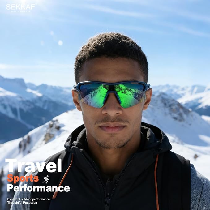 SEKKAF Polarized Sports Sunglasses for Men Women and Youth, UV400 Protection Ideal for Cycling Baseball Fishing Golf Running