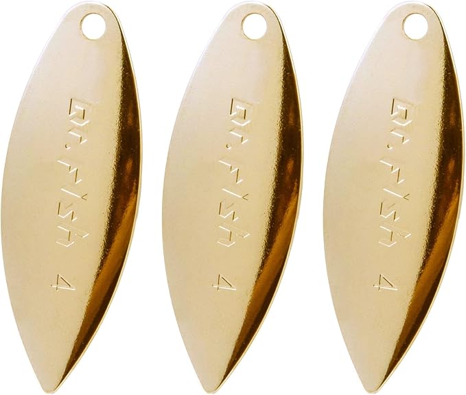Dr.Fish 30 Pack Fishing Spinner Blades Colorado Willow Kit Gold Silver Spinner Lure Making Parts Accessories DIY Spinnerbait Inline Spinner Walleye Rigs