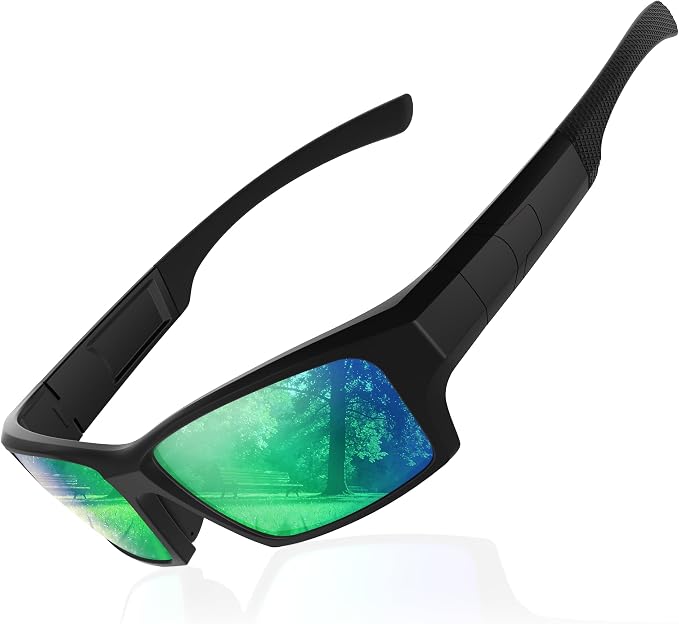 Polarized Sports Sunglasses for Men Women - Wrap Around Sun Glasses with UV Protection Fishing Cycling Running