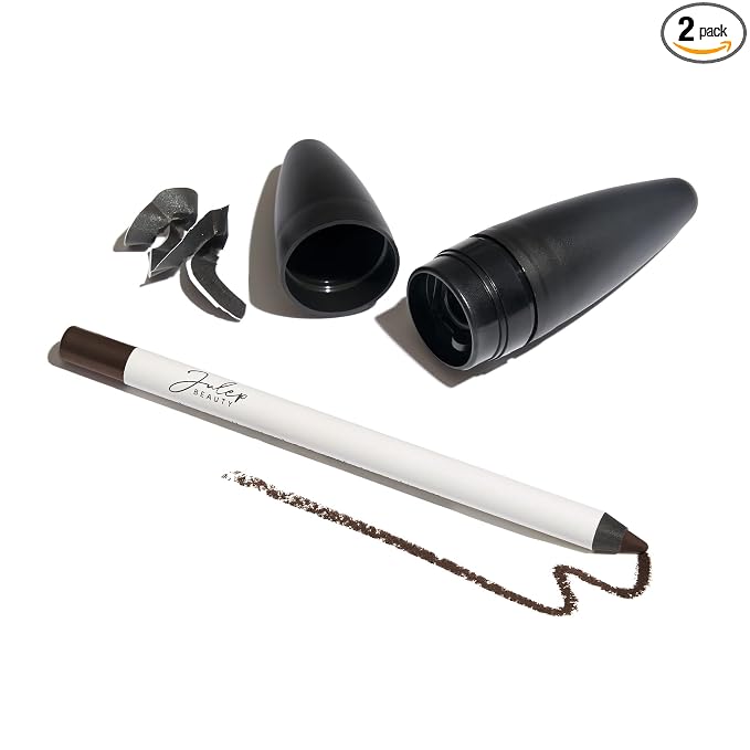 Julep Makeup Pencil Sharpener (Torpedo) + When Pencil Met Gel Sharpenable Multi-Use Longwear Eyeliner, Rich Brown