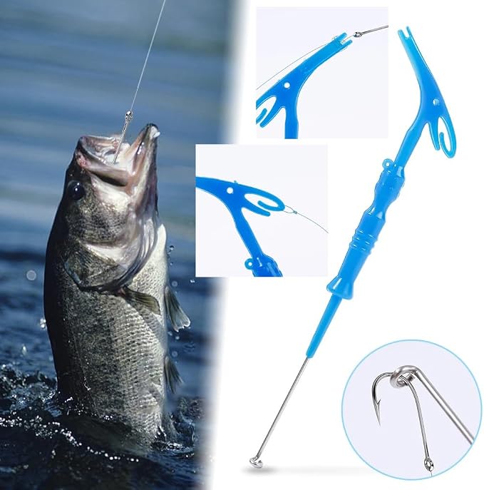 6 Pack Fish Hook Remover Tool 3in1 Fishing Hook Quick Removal Device Knot Tyer Fishing Knot Tying Tool Tying Fishing Line to Hooks Portable Fast Fishing Tie Hook