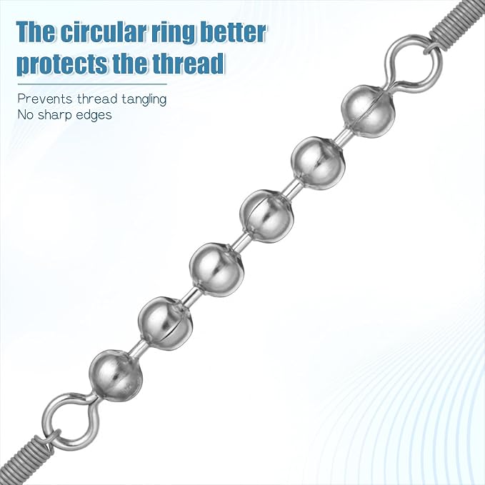 20Pcs Fishing 6 Bead Chain Swivels Stainless Catfish Swivel High Speed Fishing Balls Chain Stainless Steel Fishings Tackle Gear for Saltwater Freshwater