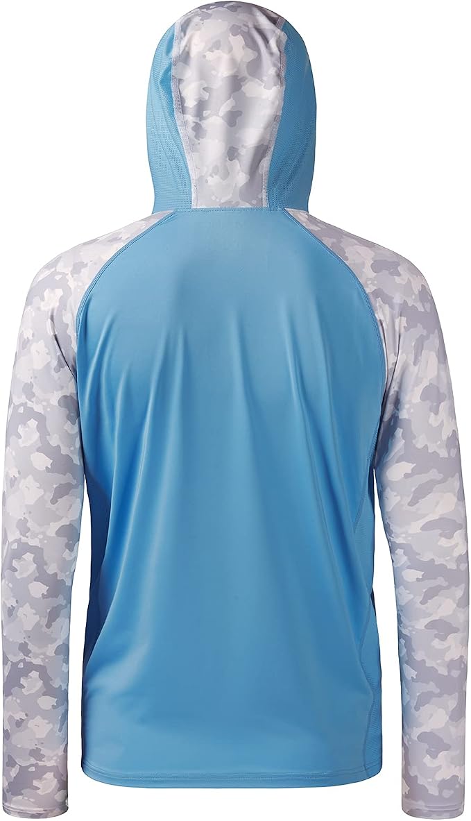 BASSDASH Men’s UPF 50 Performance Fishing Shirt Cooling Hoodie Camo Long Sleeve FS17M