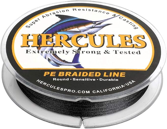 HERCULES Cost-Effective Super Strong 4 Strands Braided Fishing Line 6LB to 100LB Test for Salt-Water, 109/328 / 547/1094 Yards (100M / 300M / 500M / 1000M), Diam# 0.08MM - 0.55MM, Hi-Grade