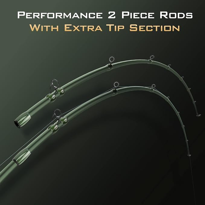 KastKing Spartacus II Fishing Rods - IM6 Graphite Blanks Casting & Spinning Rods, 2-Piece Rods with Extra Tip Section, PTS Power Transition System, KastFlex Technology, Rubber Cork Handle