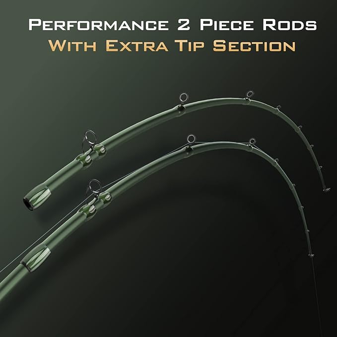 KastKing Spartacus II Fishing Rods - IM6 Graphite Blanks Casting & Spinning Rods, 2-Piece Rods with Extra Tip Section, PTS Power Transition System, KastFlex Technology, Rubber Cork Handle
