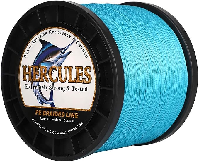 HERCULES Cost-Effective Super Cast 8 Strands Braided Fishing Line 10LB to 300LB Test for Salt-Water,109/328/547/1094 Yards(100M/300M/500M/1000M),Diam.#0.12MM-1.2MM,Hi-Grade Performance,Variety Colors