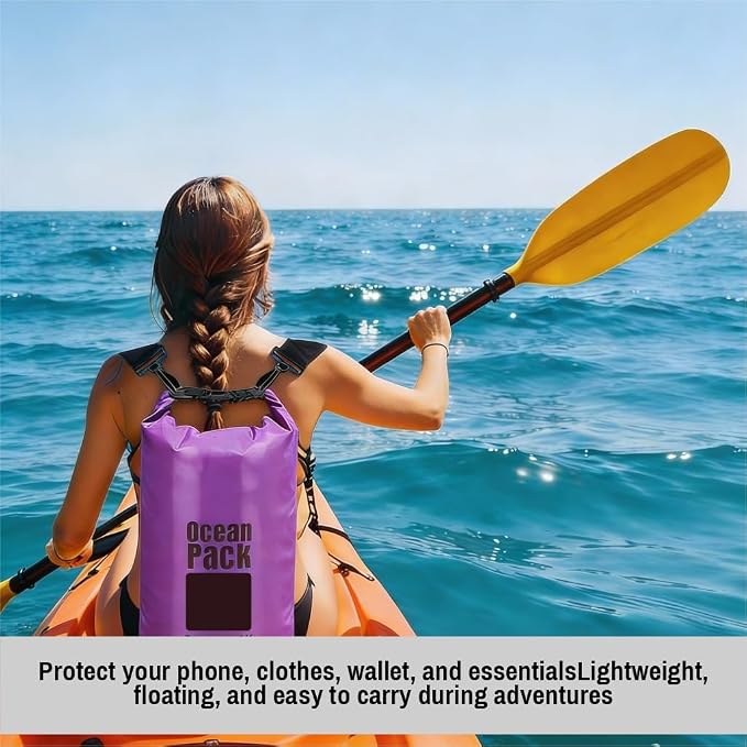Waterproof Dry Bag Set of 3 – Roll Top Waterproof Bags 2L 5L 10L – 500D PVC Floating Dry Bags for Kayaking, Camping, Beach and Travel – Lightweight Compression Design