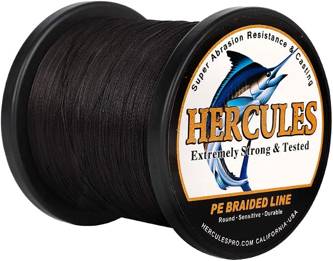 HERCULES Cost-Effective Super Strong 4 Strands Braided Fishing Line 6LB to 100LB Test for Salt-Water, 109/328 / 547/1094 Yards (100M / 300M / 500M / 1000M), Diam# 0.08MM - 0.55MM, Hi-Grade