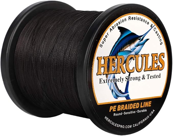 HERCULES Cost-Effective Super Strong 4 Strands Braided Fishing Line 6LB to 100LB Test for Salt-Water, 109/328 / 547/1094 Yards (100M / 300M / 500M / 1000M), Diam# 0.08MM - 0.55MM, Hi-Grade